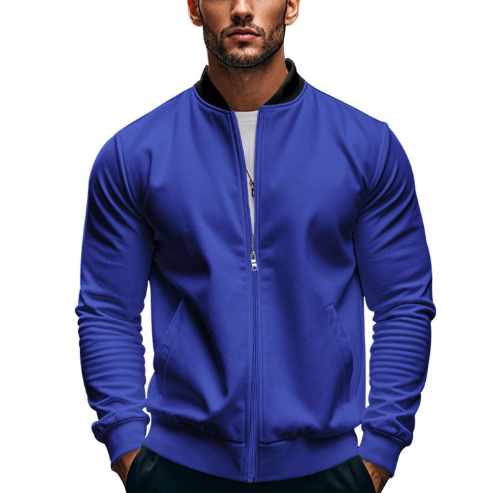 Men's elegant bomber jacket with stand-up collar and zipper Lisslune