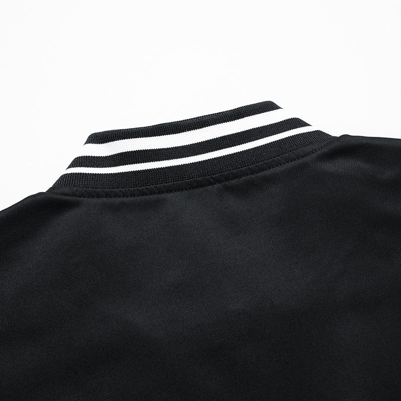 Men's fashionable sports jacket with striped collar and practical pockets Lisslune