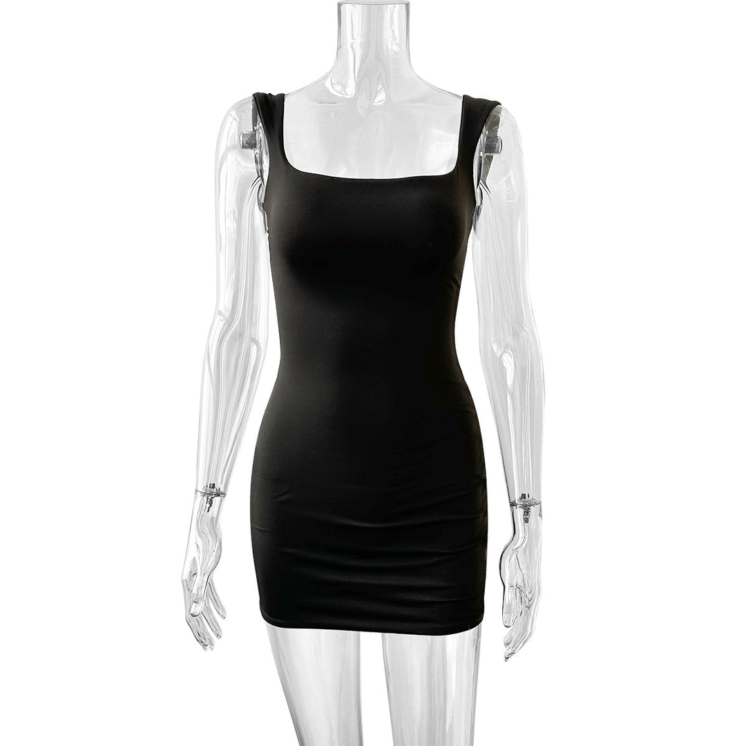 Damen figurbetontes Minikleid mit quadratischem Ausschnitt Lisslune