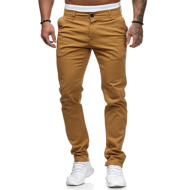 Men's Slim-Fit Casual Pants with Elastic Waistband and Comfortable Cut Lisslune