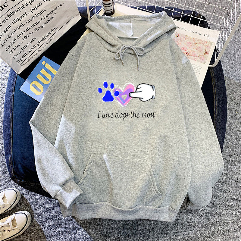Women Hoodie with Loving Dog Design Lisslune