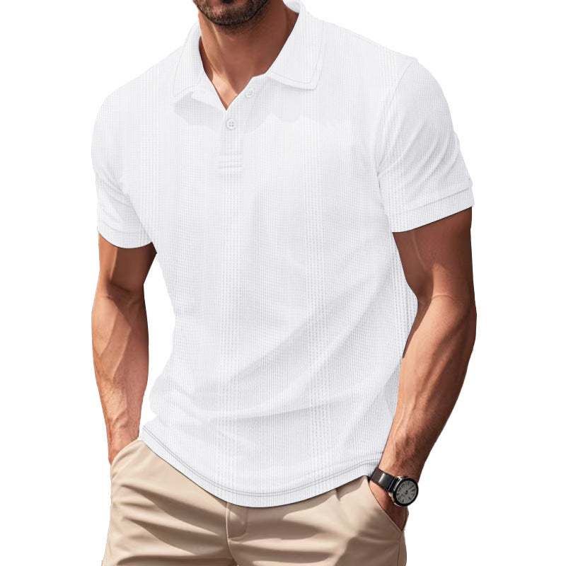 Men's stylish short-sleeve polo shirt with textured surface Lisslune