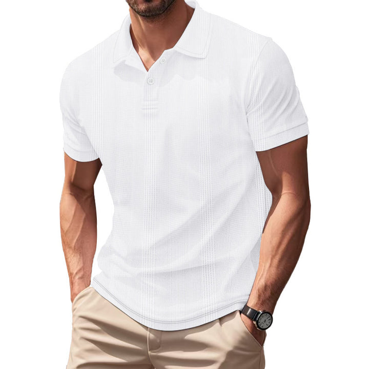 Men's stylish short-sleeve polo shirt with textured surface Lisslune