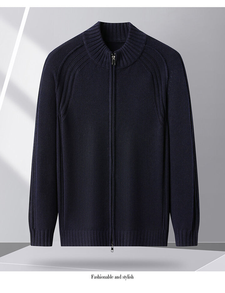 Men's zip-up cardigan with high collar Lisslune
