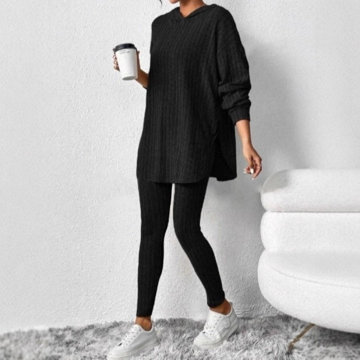 Damen Bequemes Lounge-Set mit Kapuze und schmalen Hosen Lisslune