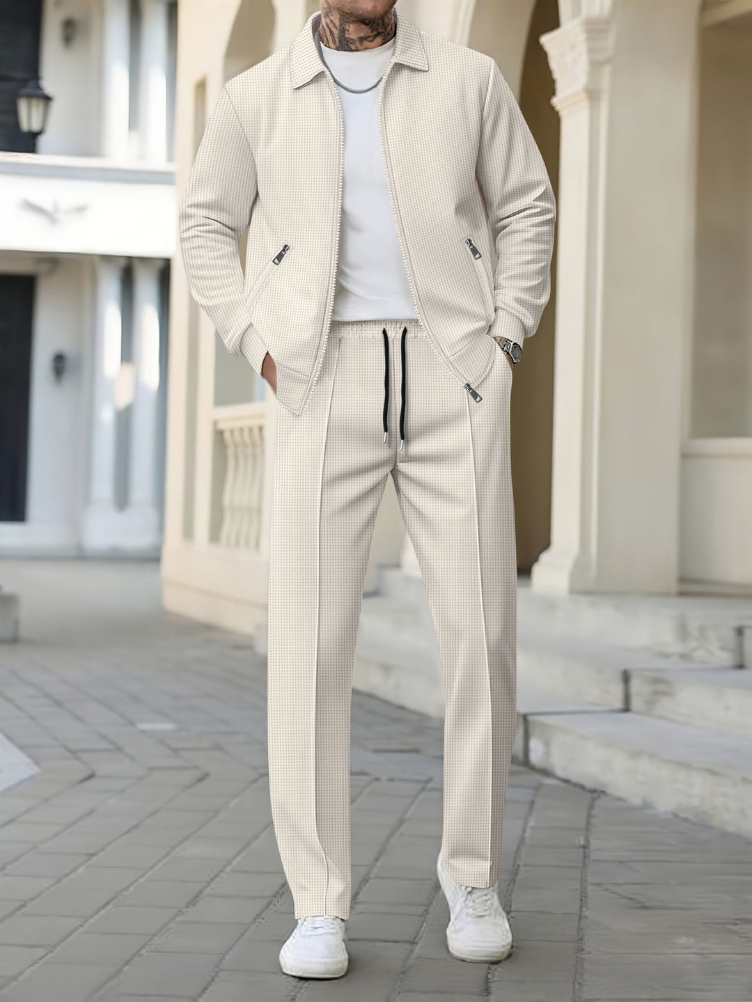 Men's Stylish Casual Pants and Jacket Set Lisslune