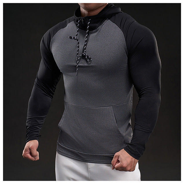 Men's Sporty Long Sleeve T-Shirt with Hood Lisslune