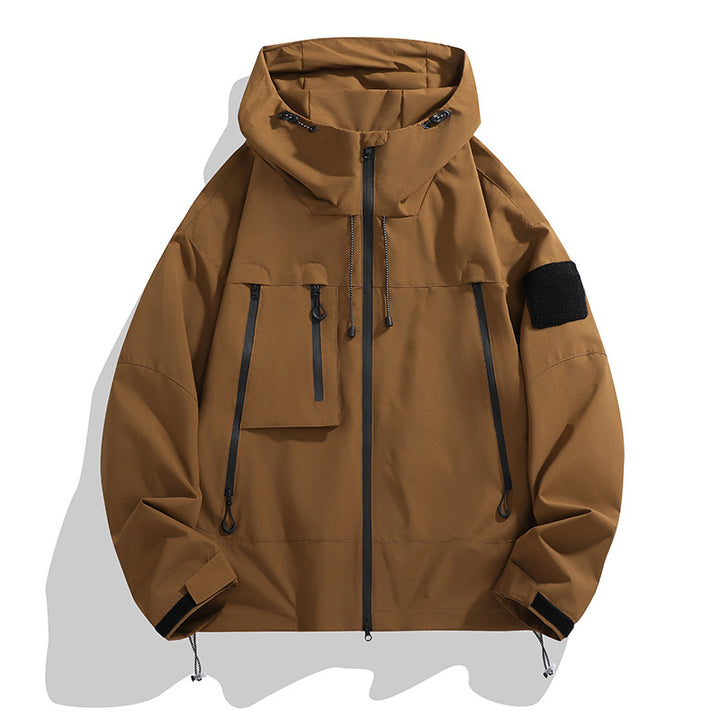 Men's functional outdoor jacket with adjustable hood and multiple pockets Lisslune