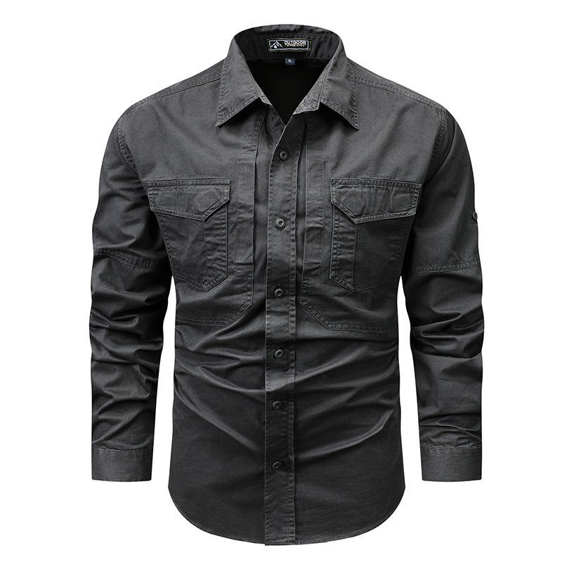 Men's Utility Shirt with Functional Chest Pockets Lisslune
