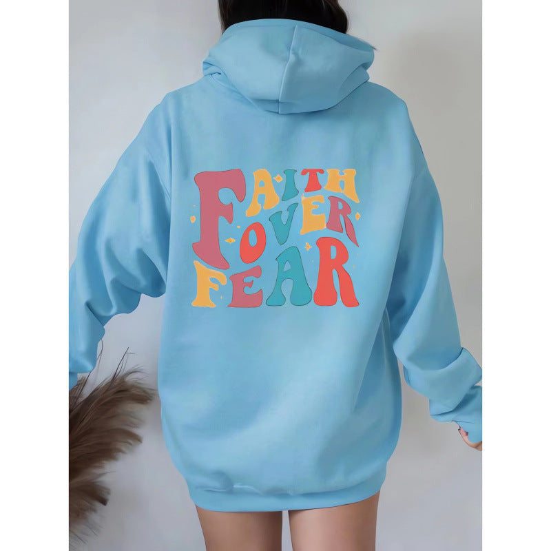 Women's hoodie with creative lettering and soft inner fleece Lisslune