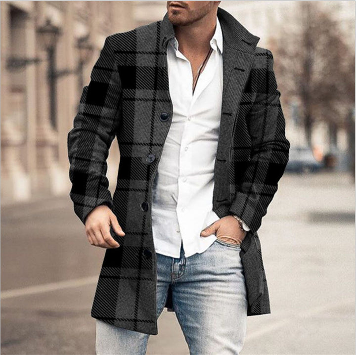Men's wool coat in modern check design with tailored fit Lisslune