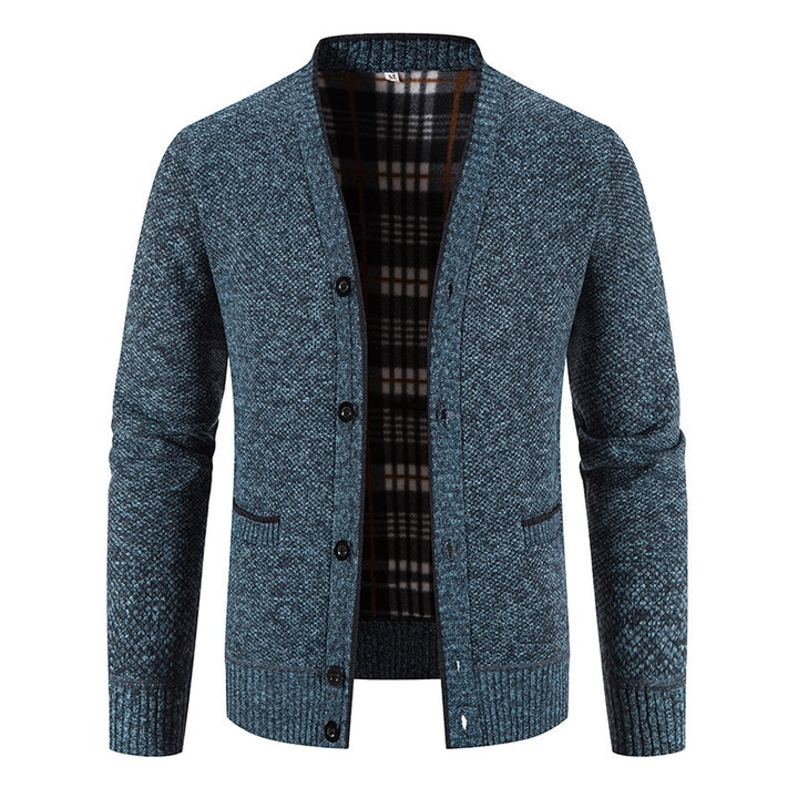 Men's cardigan with elegant check structure and button closure Lisslune