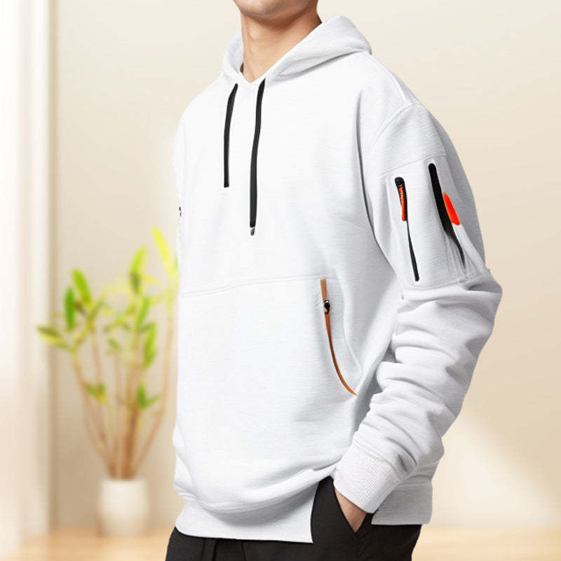 Men's functional hoodie with innovative zipper and practical pockets Lisslune