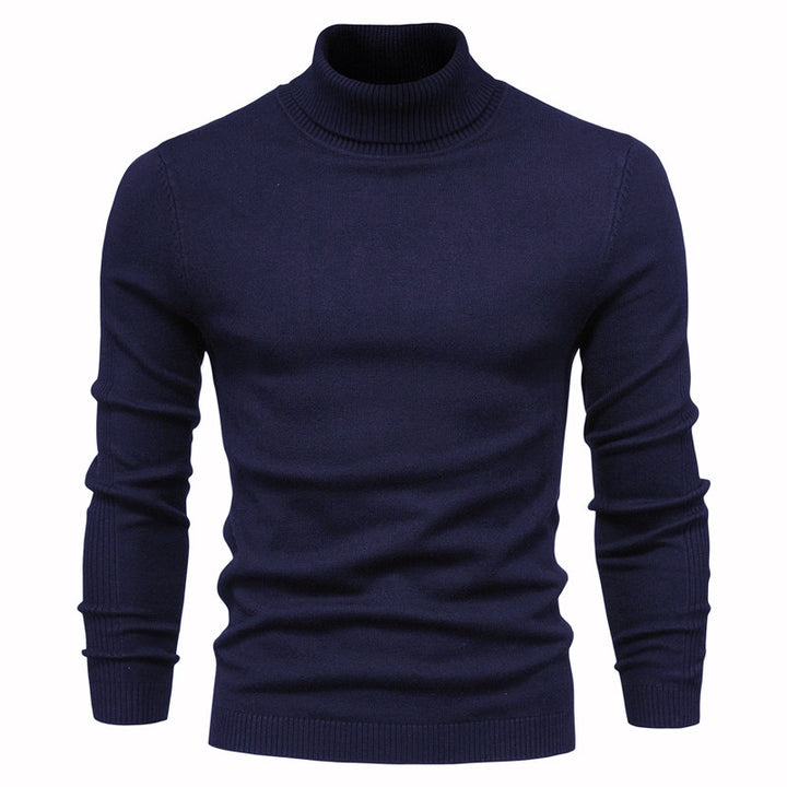 Men's chunky turtleneck sweater made of warming material with a textured surface Lisslune