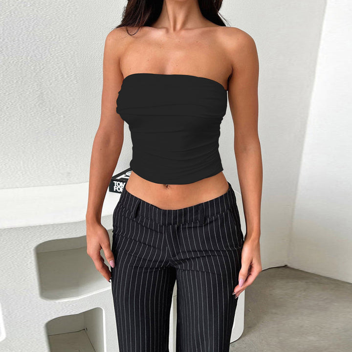 Damen Bandeau Top mit gerafftem Design Lisslune