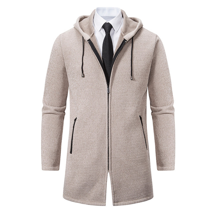 Men's Elegant Sweatshirt Jacket with Practical Zipper and Hood Lisslune