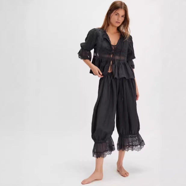 Women's Airy and Elegant Culotte with Lace Trim Lisslune