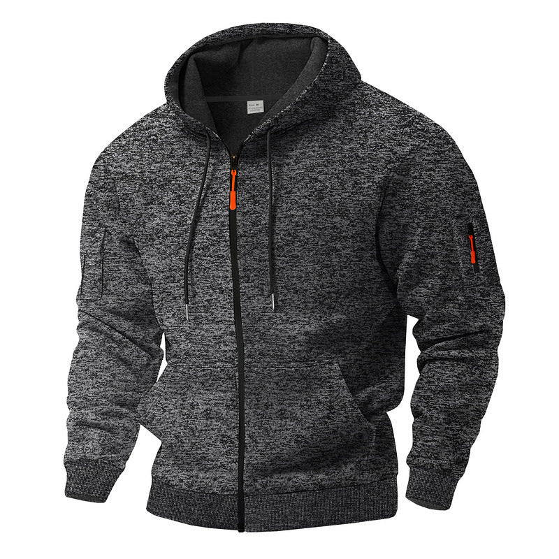 Men's sporty hooded sweatshirt with contrasting details and zipper Lisslune