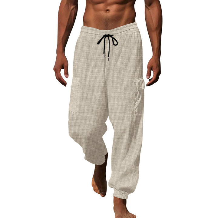 Men's cargo pants with elastic waistband and practical side pockets Lisslune
