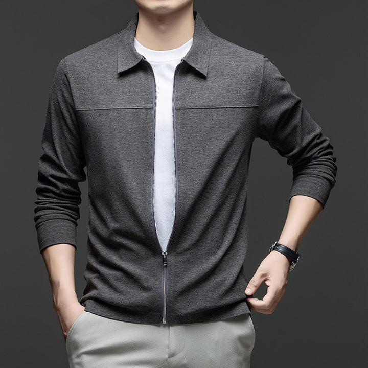 Men's Casual Jacket with Elegant Zipper and Modern Collar Lisslune