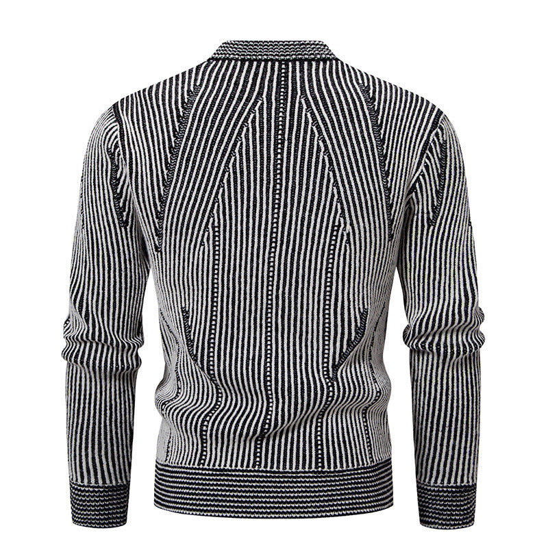 Men's elegant cardigan with V-neck and fine cable pattern Lisslune