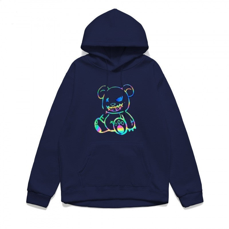 Ladies hoodie sweatshirt with cool bear motif and comfortable fit Lisslune