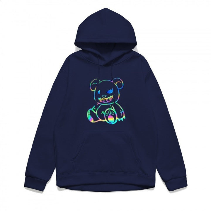 Ladies hoodie sweatshirt with cool bear motif and comfortable fit Lisslune