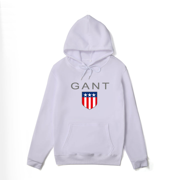 Men's Hoodie with Sporty Logo Design and Kangaroo Pocket Lisslune