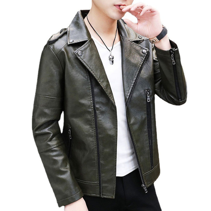 Men's stylish biker jacket made of high-quality synthetic leather Lisslune