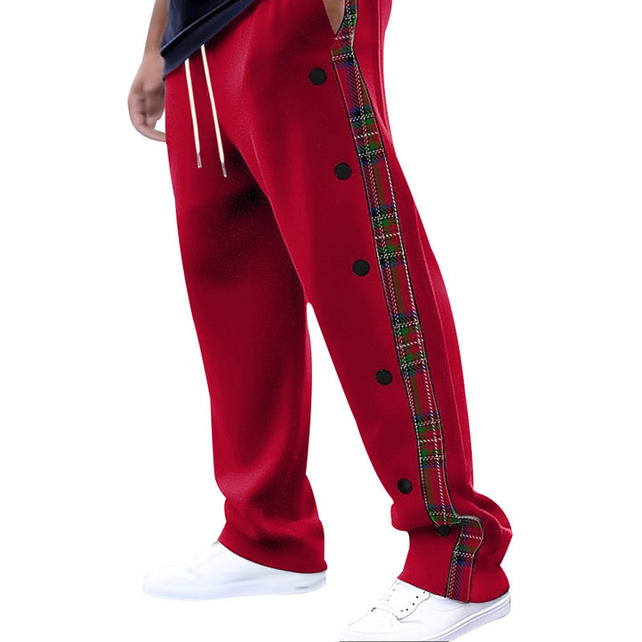 Men's casual cargo pants with snap buttons and trendy pattern Lisslune