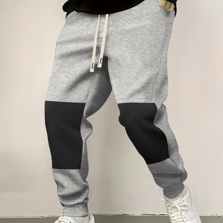 Men's elegant sports pants with modern color block elements Lisslune