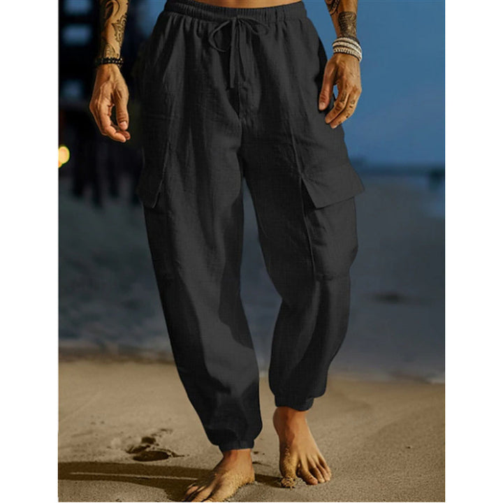 Men's cargo pants with elastic waistband and practical side pockets Lisslune
