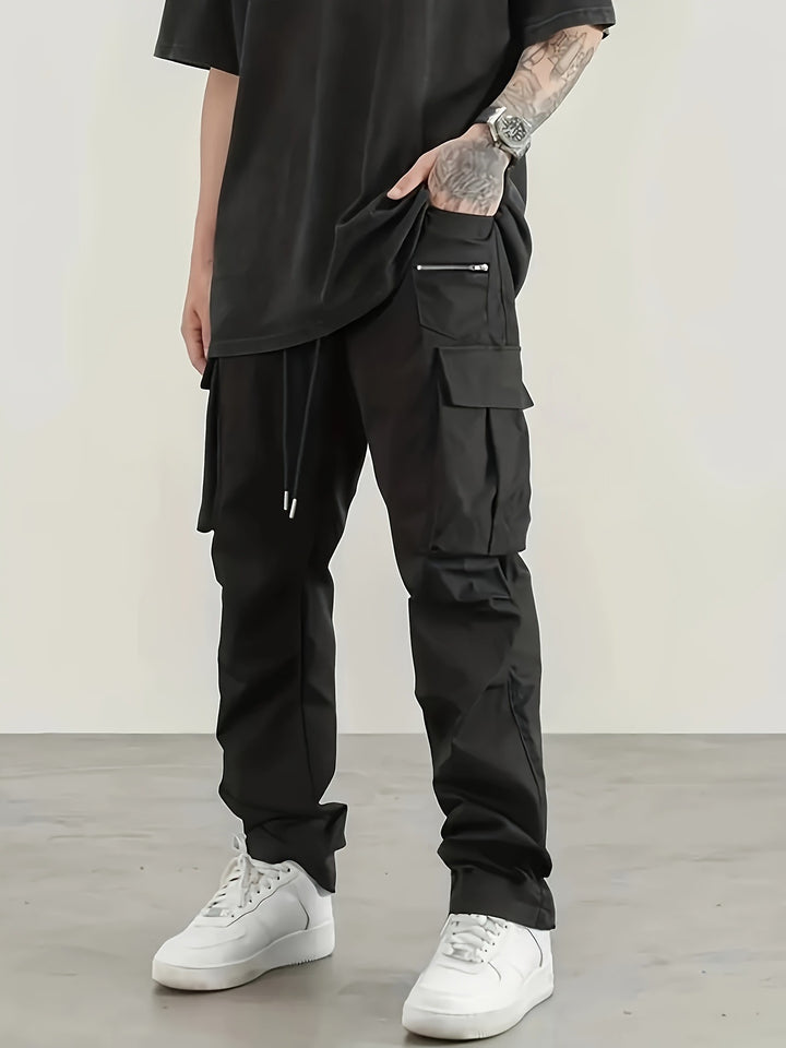 Men's modern cargo pants with multifunctional pockets and elastic waistband Lisslune