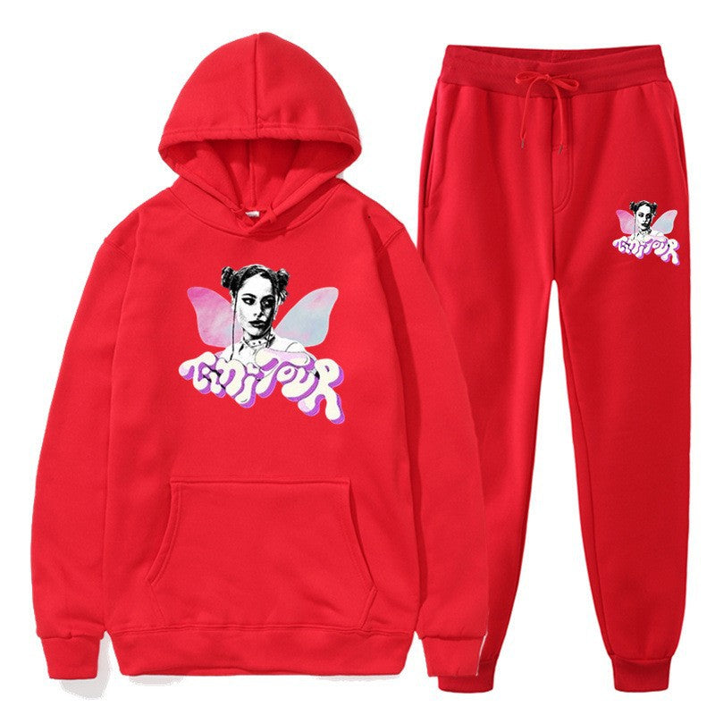 Women's sweatshirt and jogging pants set with creative graphic design Lisslune