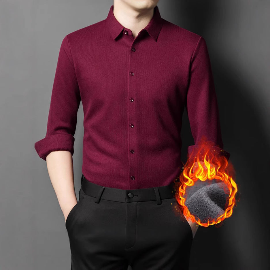 Men's Elegant Long Sleeve Shirt with Fine Structural Design Lisslune