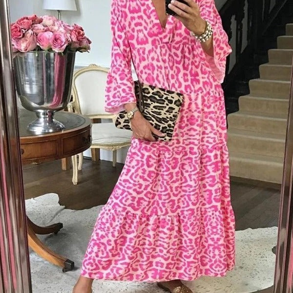 Women’s maxi dress in elegant leopard print Lisslune