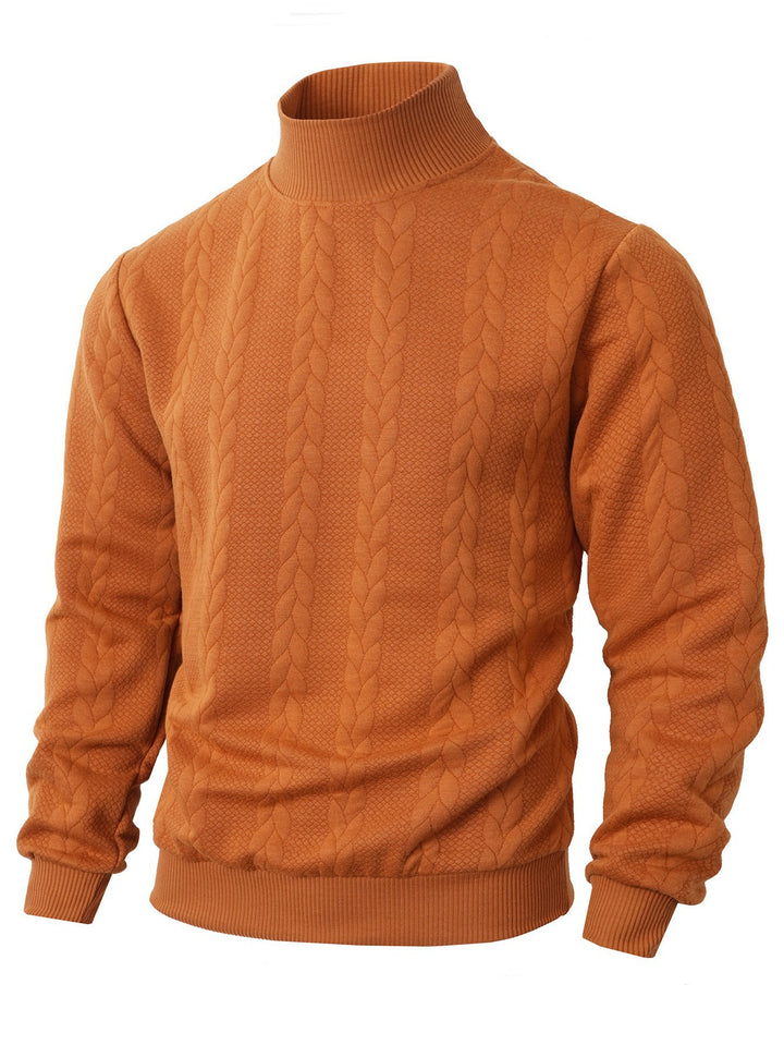 Men's stylish sweater with textured stand-up collar Lisslune