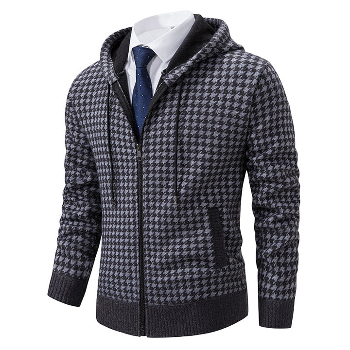 Men's elegant and comfortable cardigan with hood Lisslune