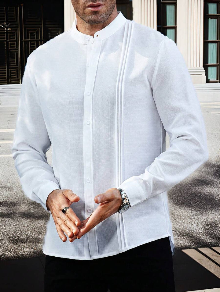 Men's Elegant and Modern Stand-Up Collar Shirt Lisslune