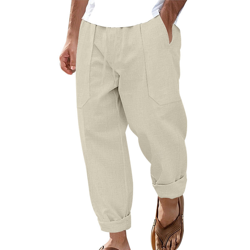 Men's Loose Linen Pants with Side Pockets Lisslune