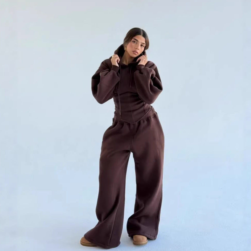 Women's Oversized Hoodie and Wide Pants Set Lisslune