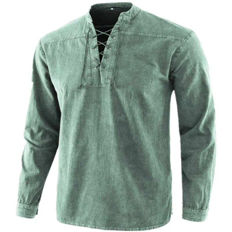 Men's casual shirt with lace closure Lisslune
