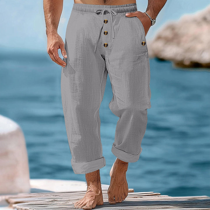 Men's loose beach pants with adjustable drawstring and practical side pockets Lisslune