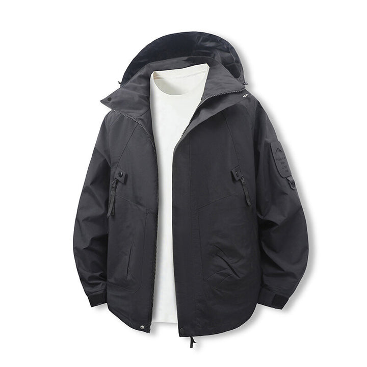 Men's functional and water-repellent outdoor jacket with adjustable hood collar Lisslune
