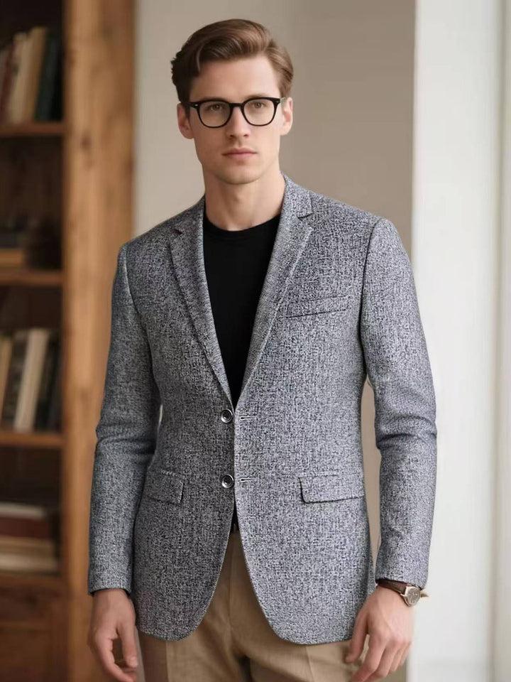 Men's Smart-Casual Blazer with Textured Fabric Lisslune