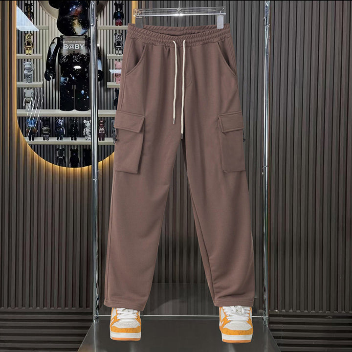 Men's cargo pants with elastic waistband and practical side pockets Lisslune