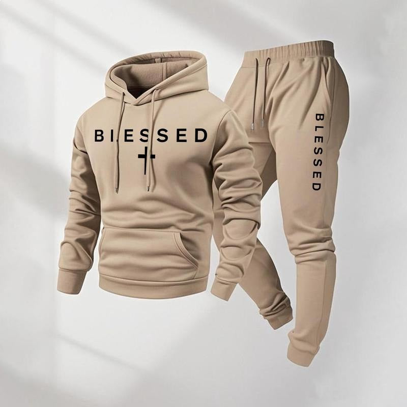 Women’s sweatshirt and jogger set with modern lettering and practical pockets Lisslune