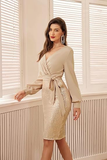 Women's wrap dress with sparkling details