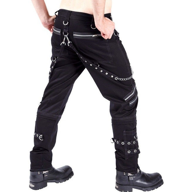 Men's cargo pants with chain details and practical pockets Lisslune
