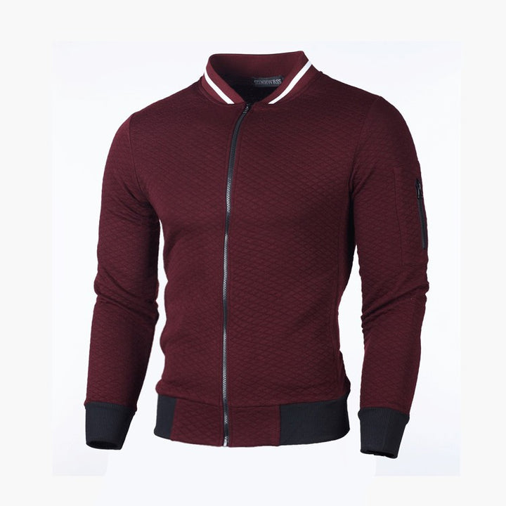 Men's sporty quilted jacket with zipper and contrast details Lisslune